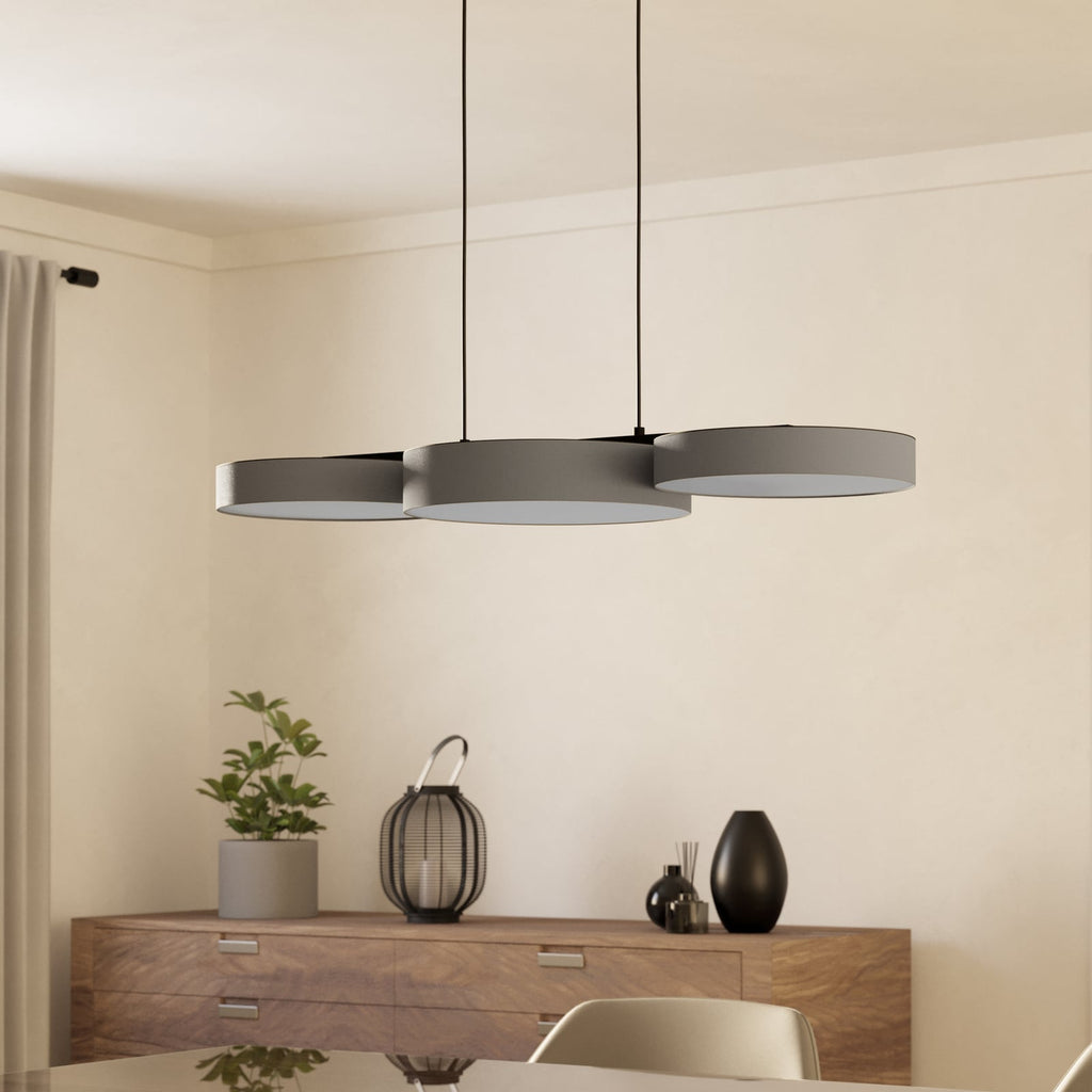 Smart LED pendellampe Barbano-Z grå tekstil bakside
