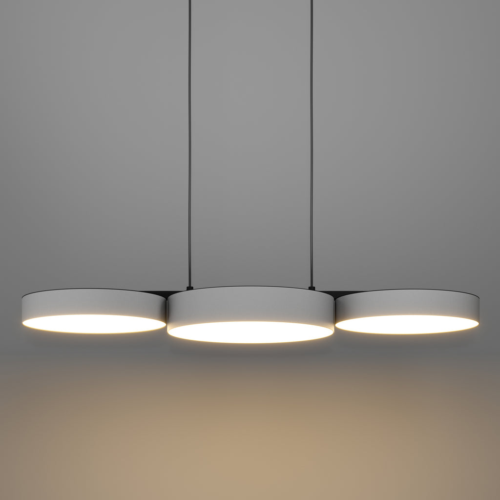 Smart LED pendellampe Barbano-Z grå tekstil i moderne interiør