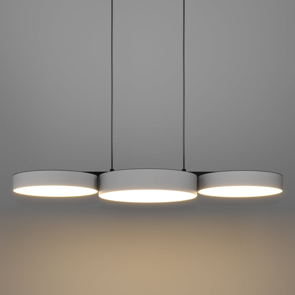 Smart LED pendellampe Barbano-Z grå tekstil i moderne interiør
