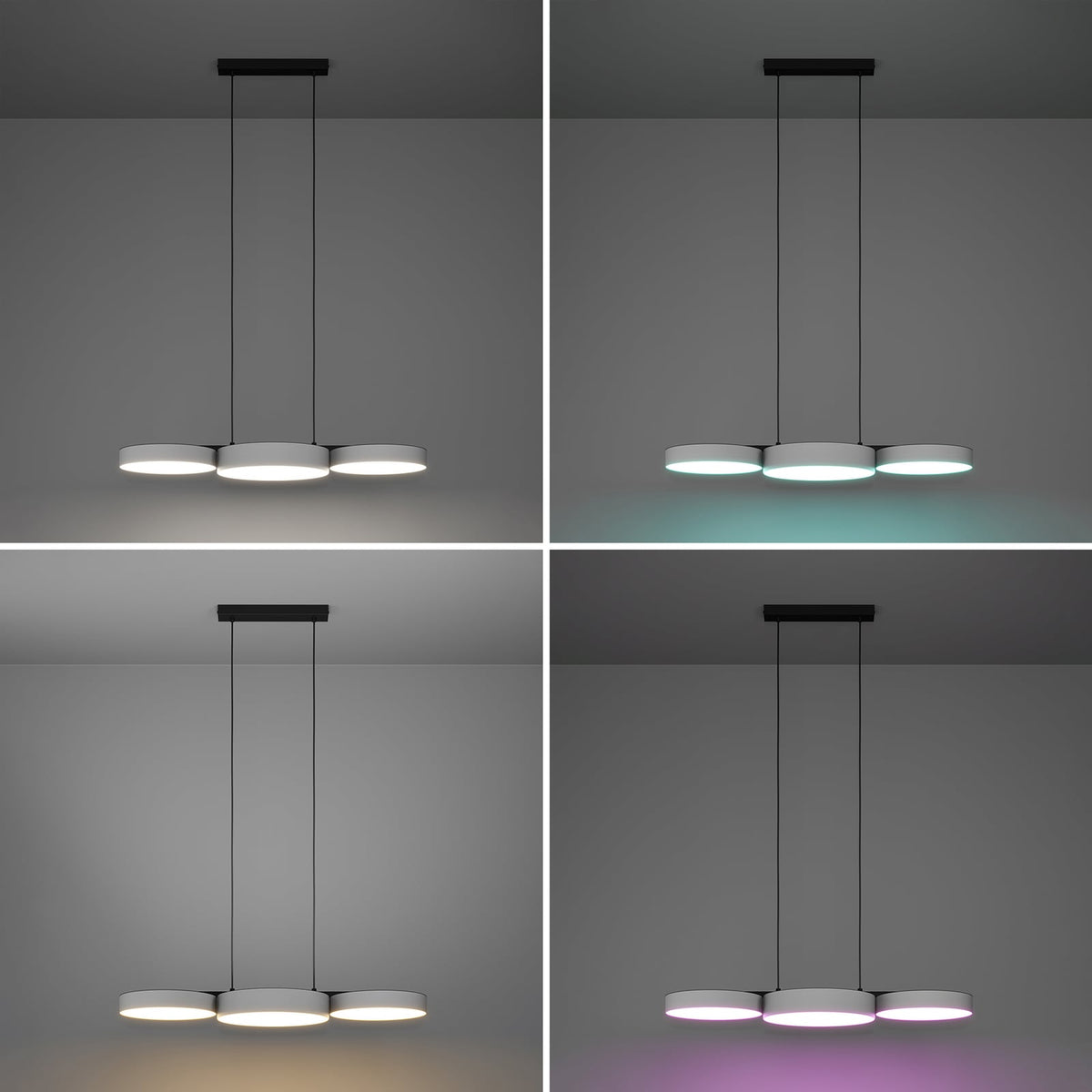 Smart LED pendellampe Barbano-Z grå tekstil sideprofil