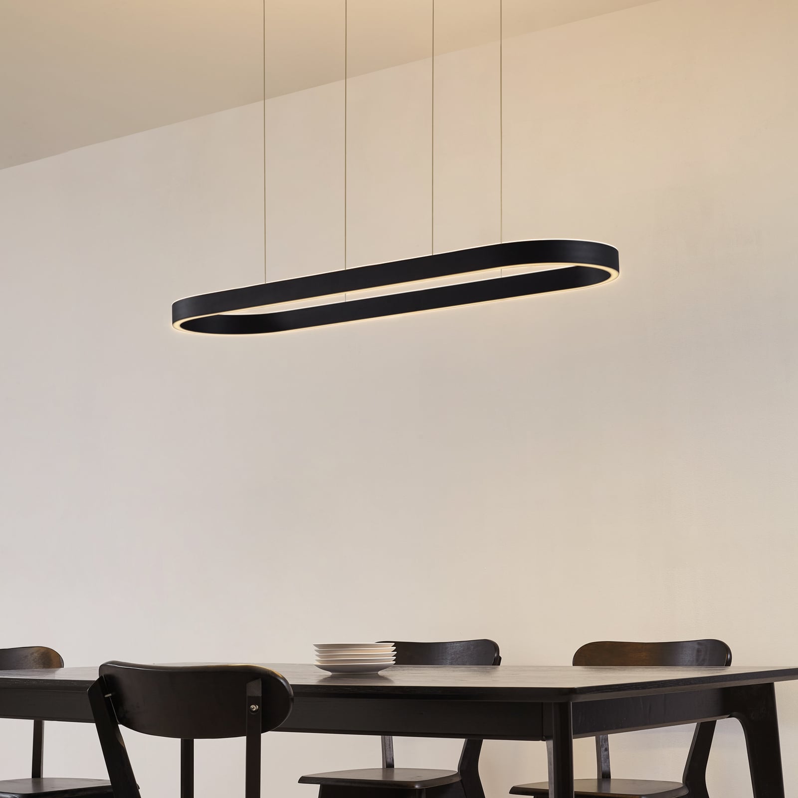 Smart LED pendellampe Melinay dimbar CCT svart 110 cm bakside
