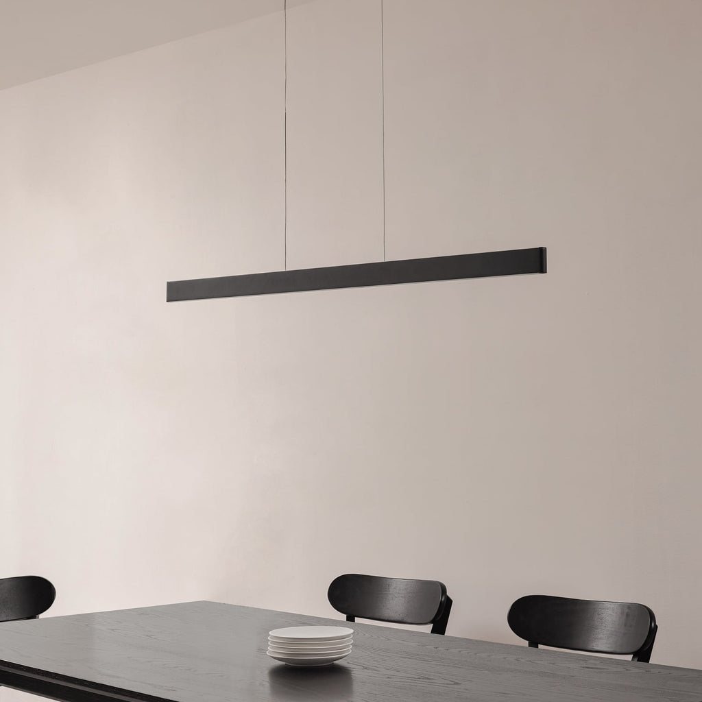 Smart LED pendellampe Mylosh dimbar CCT svart 110 cm detalj av materiale