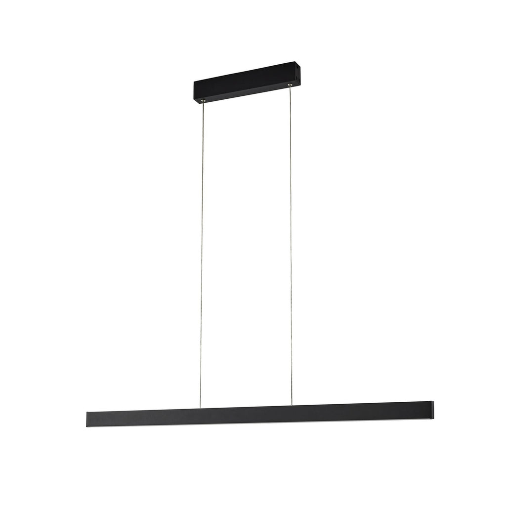 Smart LED pendellampe Mylosh dimbar CCT svart 110 cm montert i stue