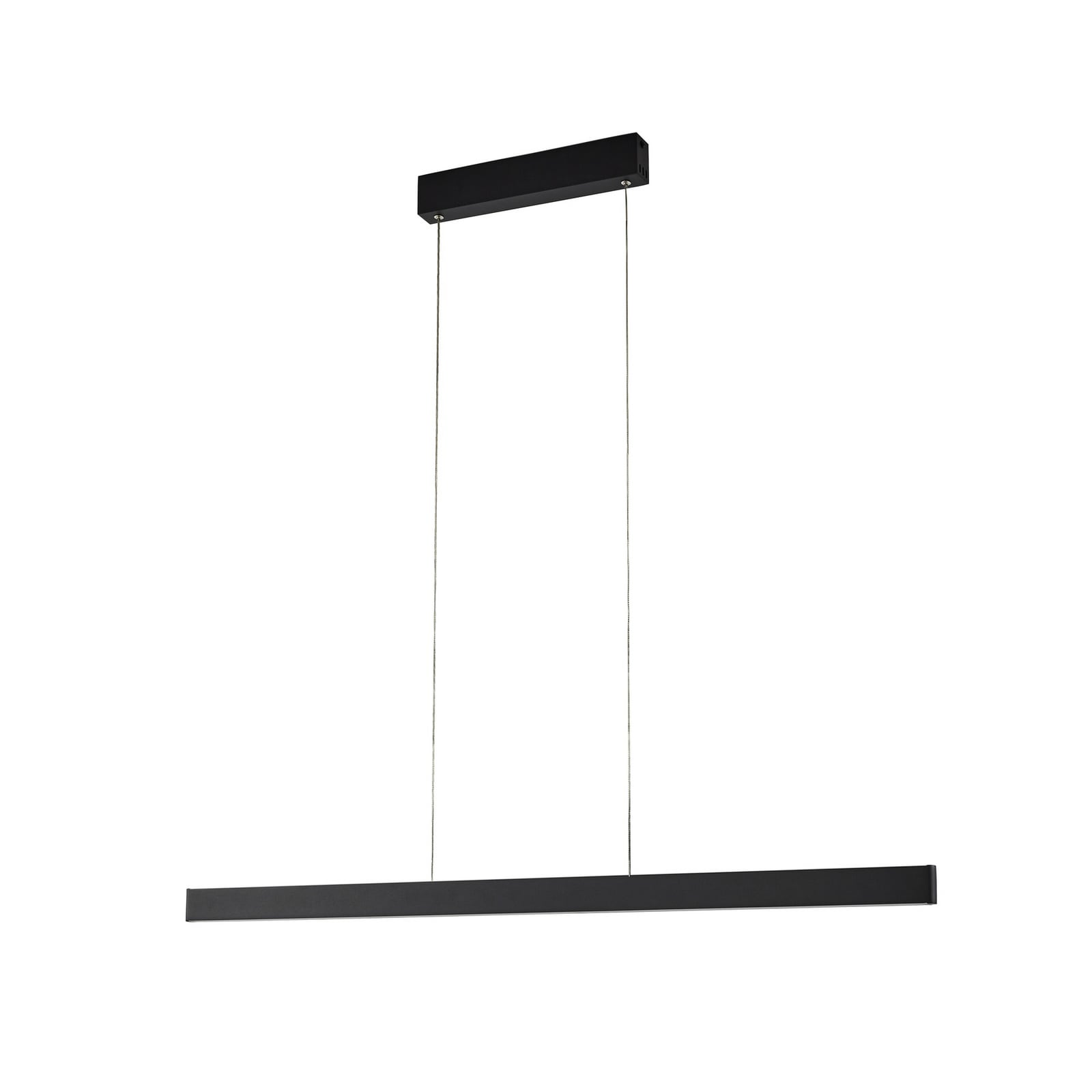 Smart LED pendellampe Mylosh dimbar CCT svart 110 cm montert i stue