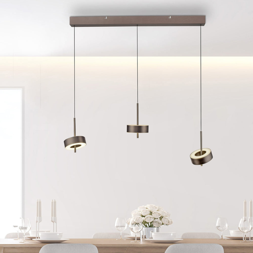 Smart LED-pendellampe Q-Rotate mørkebrun dimbar bakside