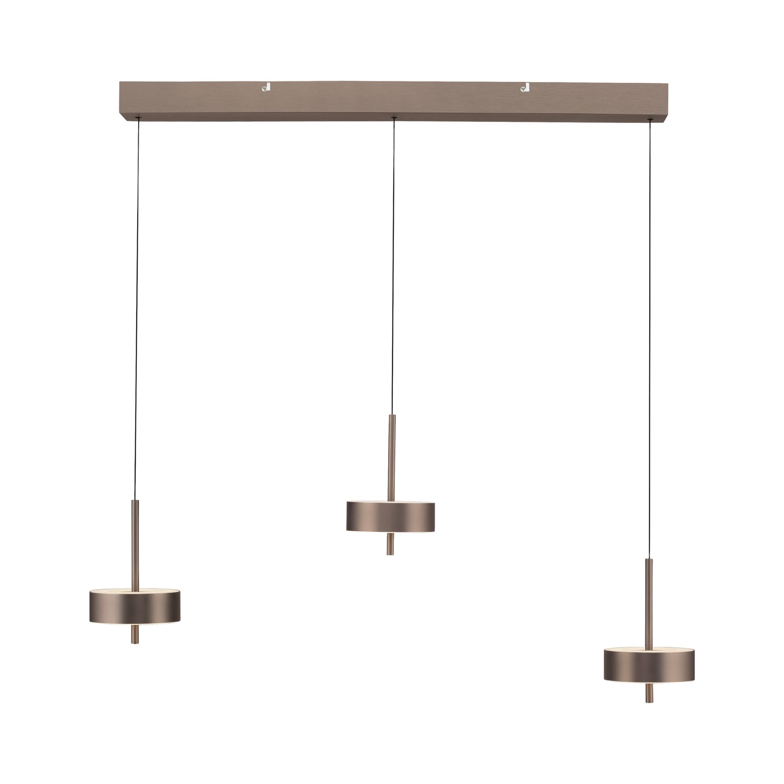 Montert Smart LED-pendellampe Q-Rotate mørkebrun dimbar i rom