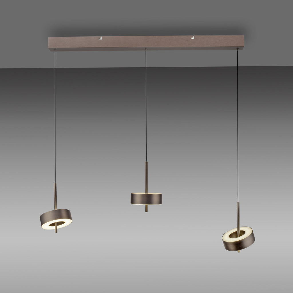 Nærbilde av justerbare aluminiumsringer på Smart LED-pendellampe Q-Rotate