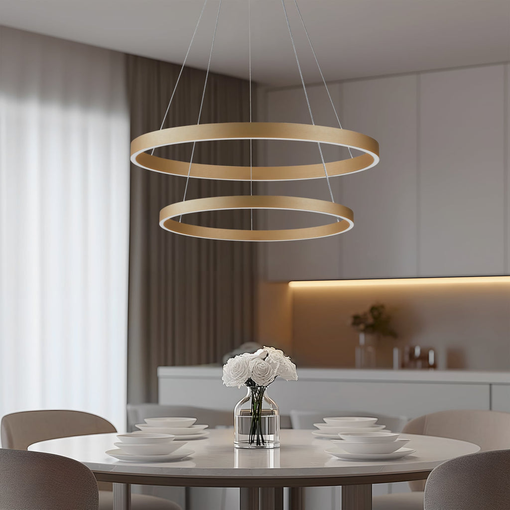 Smart LED-pendellampe Yonam 2-lys gull CCT dimbar bakside