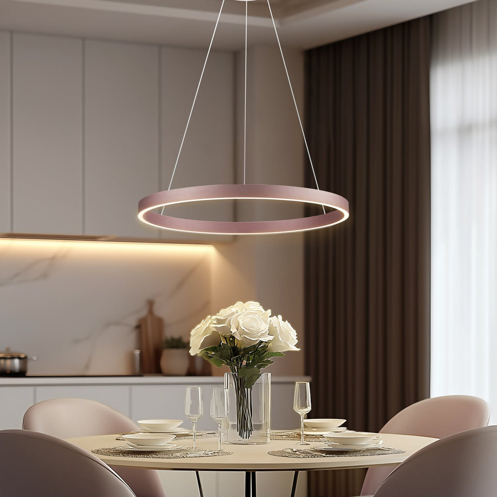 Smart LED pendellampe Yonam aluminium Ø60 cm forfra
