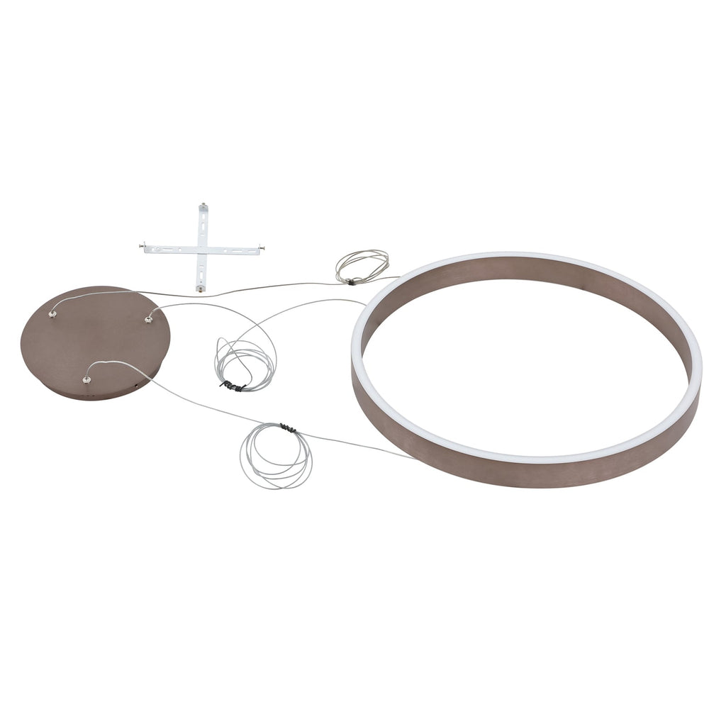 Smart LED pendellampe Yonam aluminium Ø60 cm lys i bruk