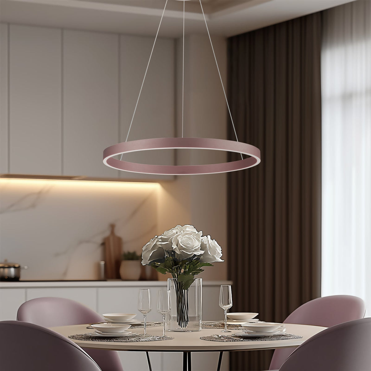 Smart LED pendellampe Yonam aluminium Ø60 cm bakside