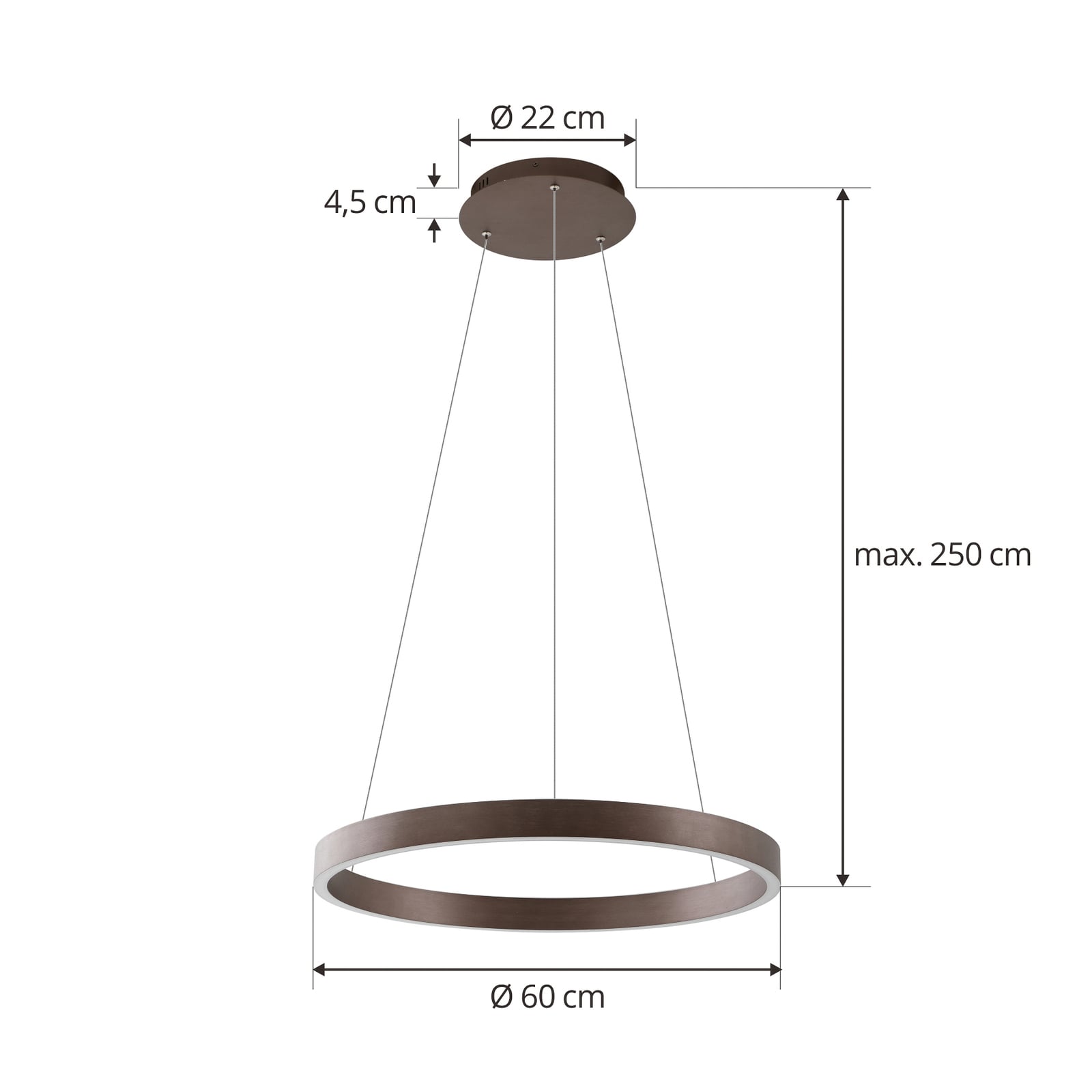 Smart LED pendellampe Yonam aluminium Ø60 cm montert i rom