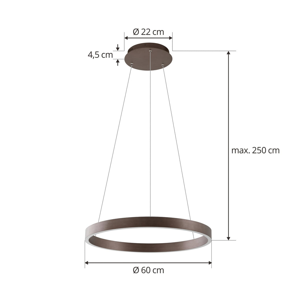 Smart LED pendellampe Yonam aluminium Ø60 cm montert i rom