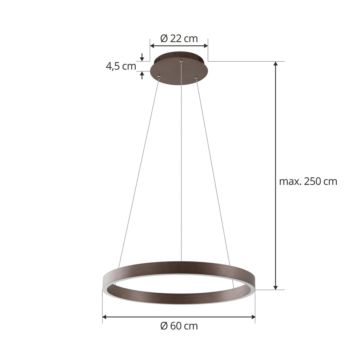 Smart LED pendellampe Yonam aluminium Ø60 cm montert i rom