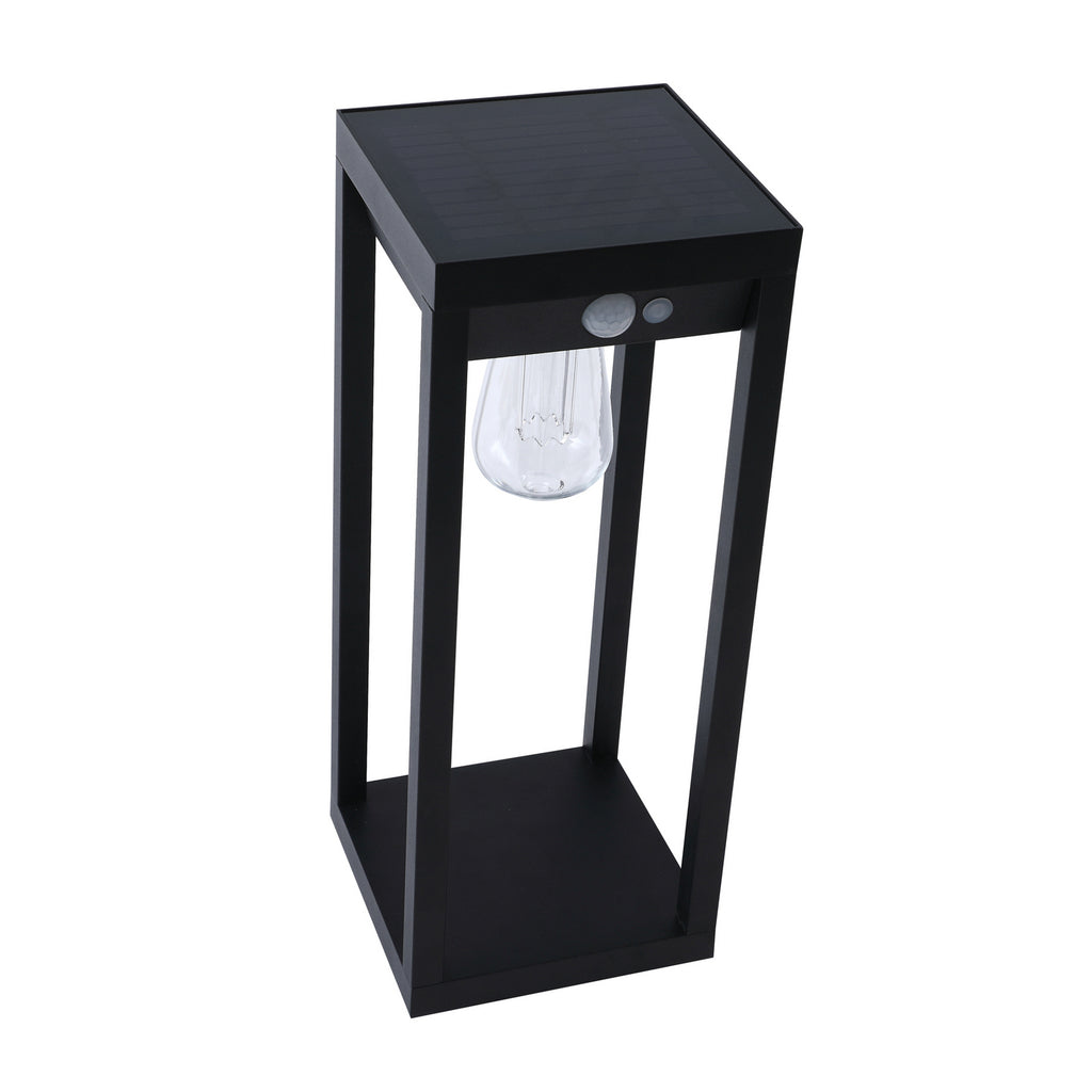 Smart LED solcelle-stolpelampe Enea med sensor montert ute