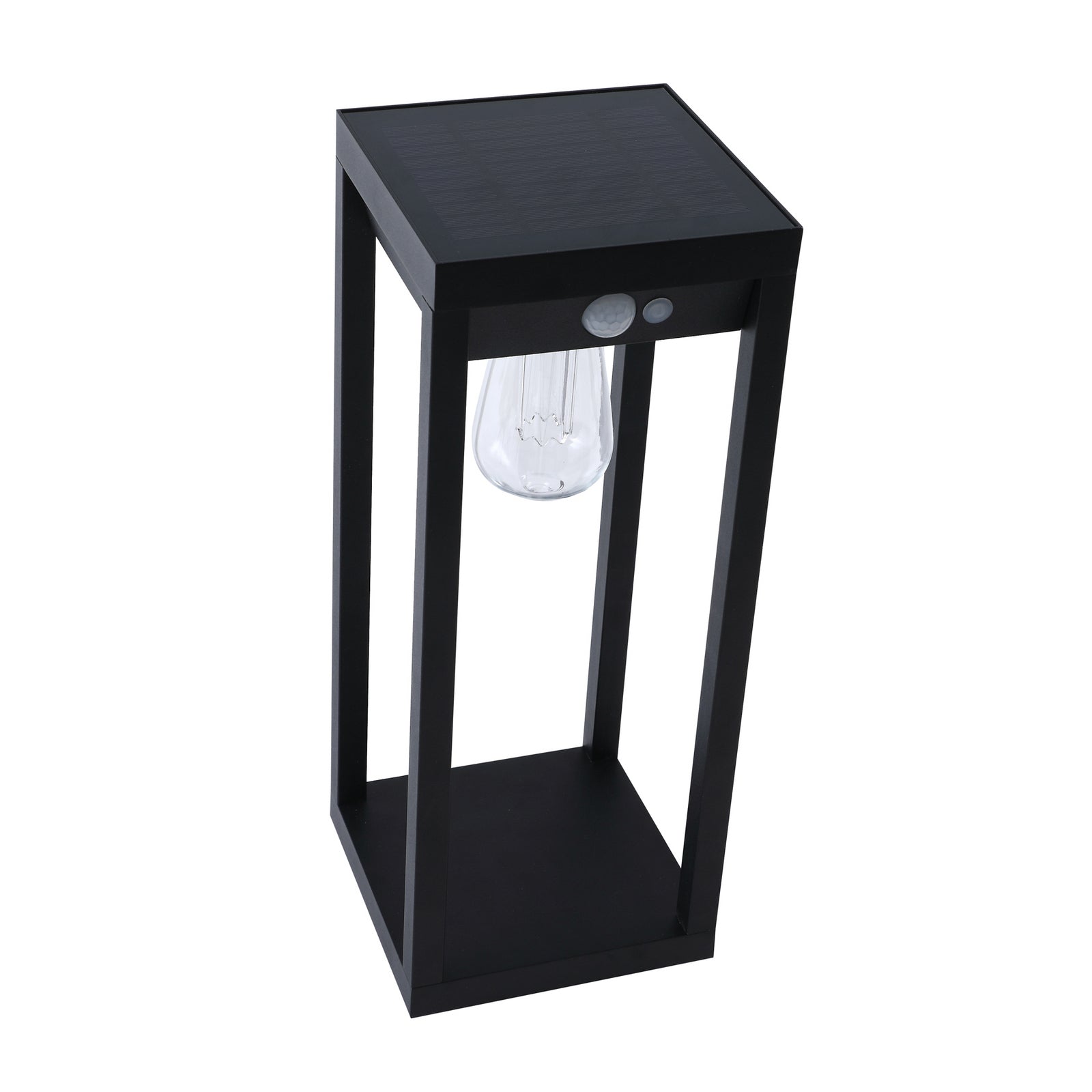 Smart LED solcelle-stolpelampe Enea med sensor montert ute