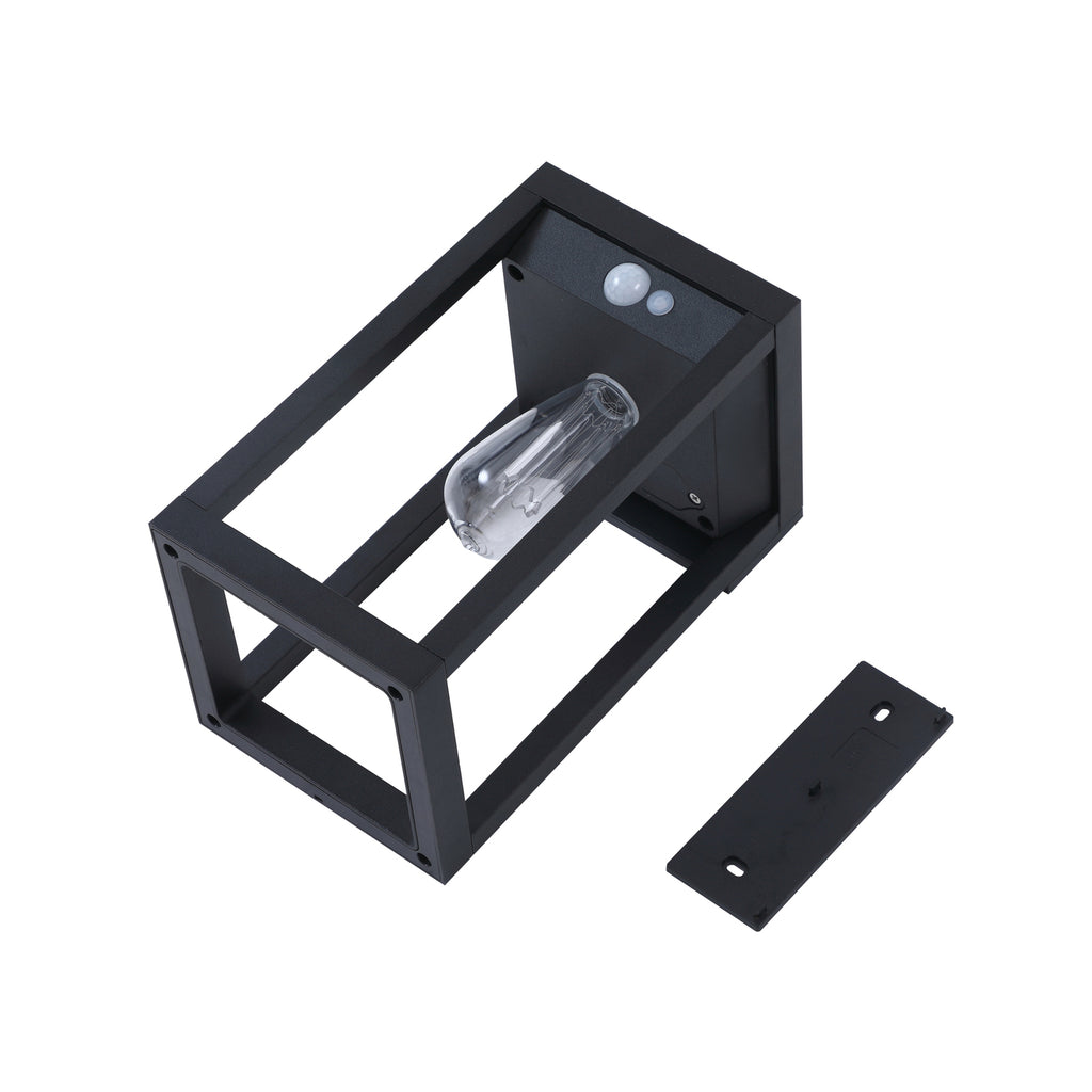 Smart LED solcellevegglampe Enea i aluminium og svart plastmateriale