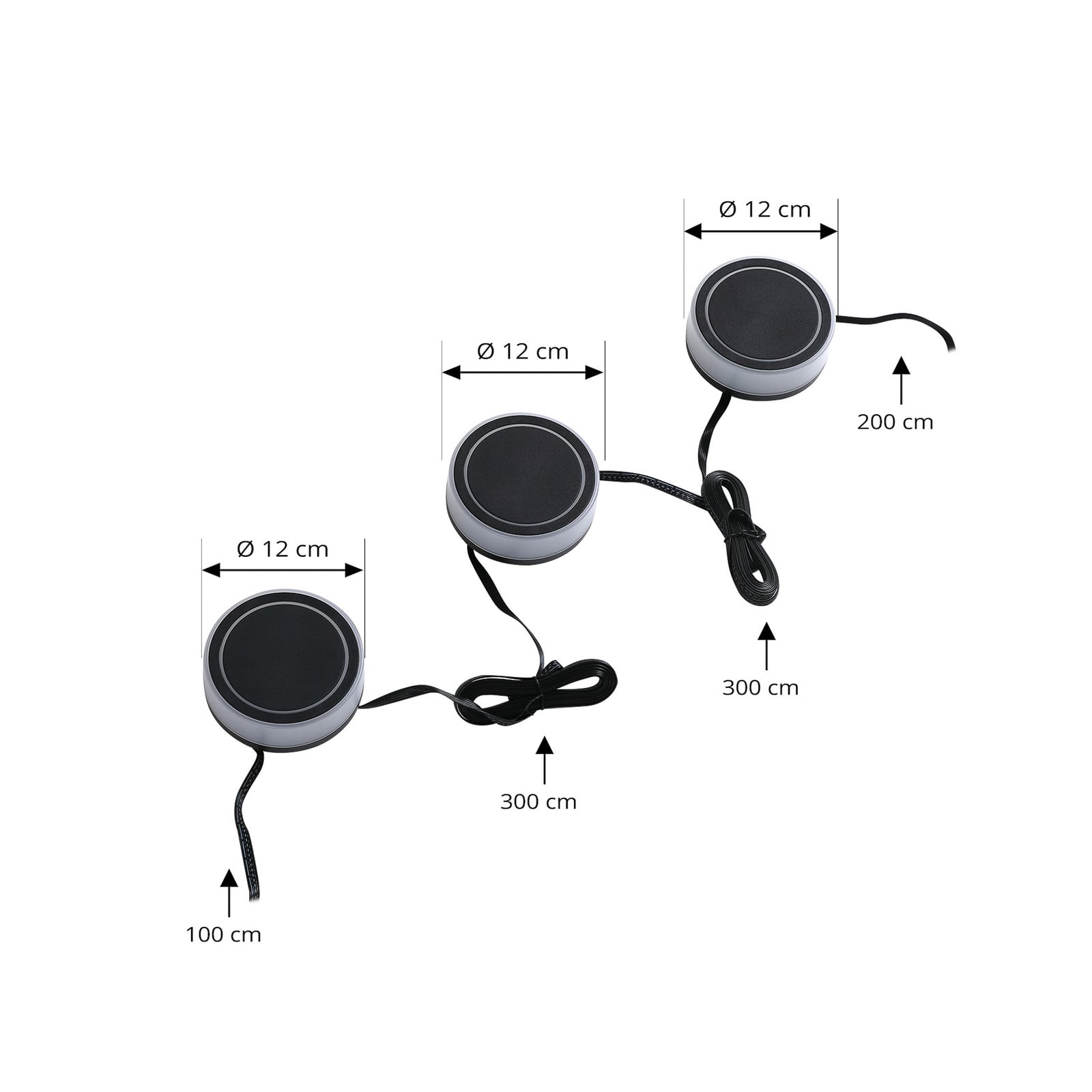 Smart LED-spydlampe Kyren CCT RGB 3-pk IP44 nærbilde lampe