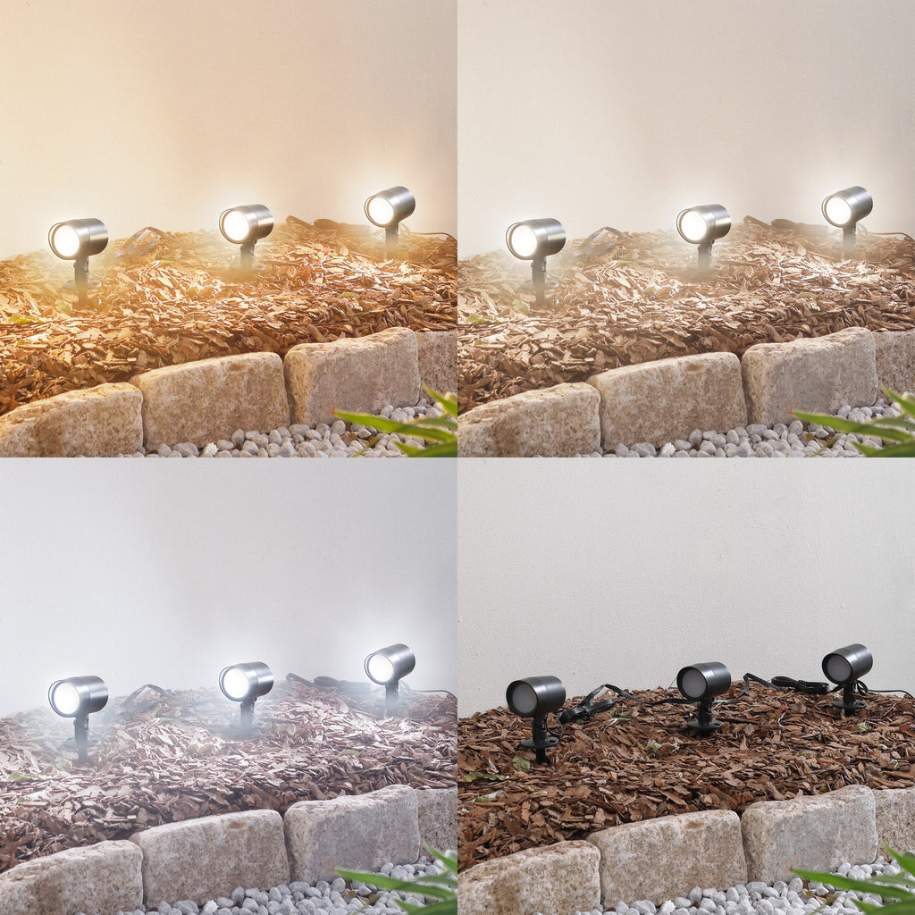 Smart LED-spydspot Nycta RGB dimbar 3-pk IP44 detalj av lampehode