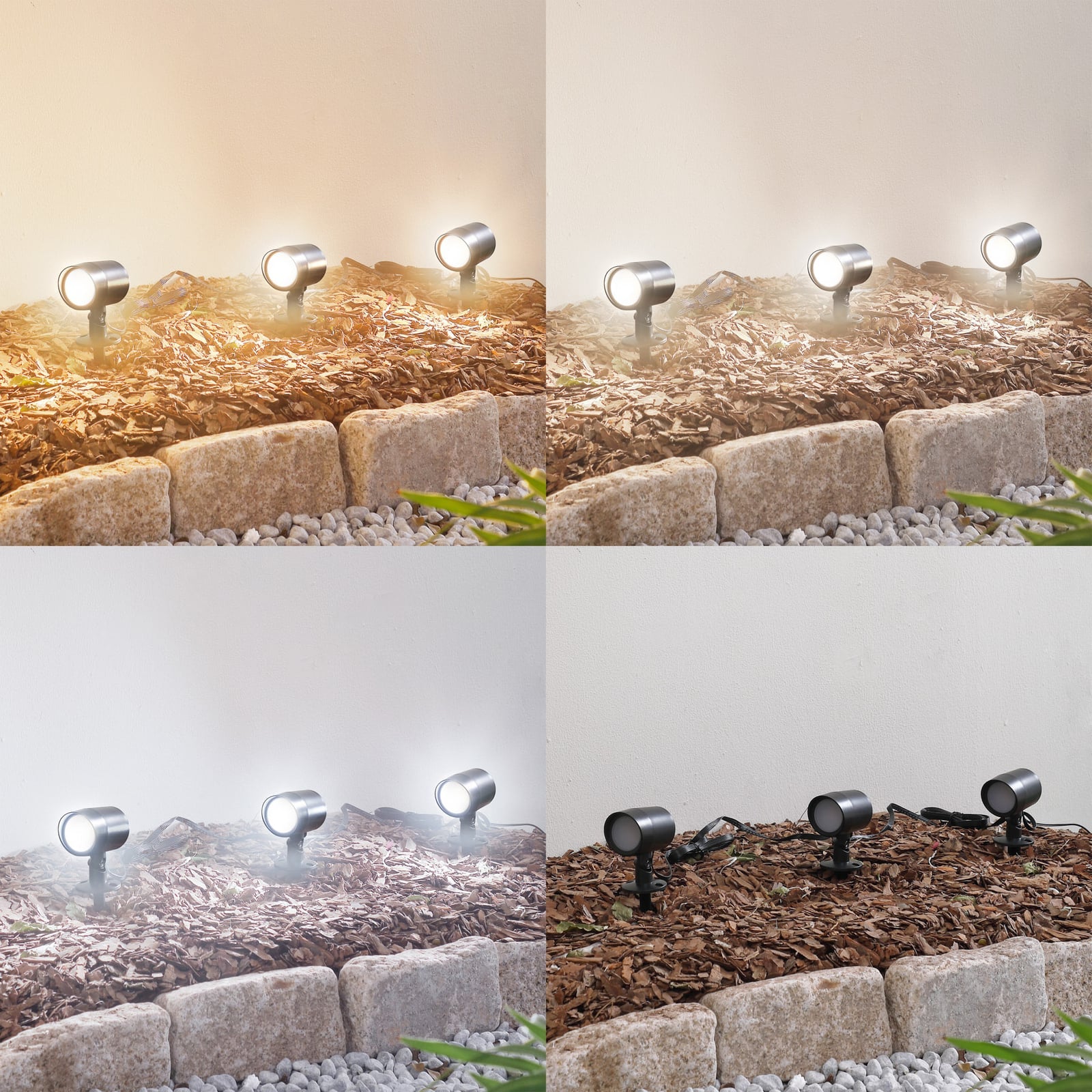 Smart LED-spydspot Nycta RGB dimbar 3-pk IP44 detalj av lampehode