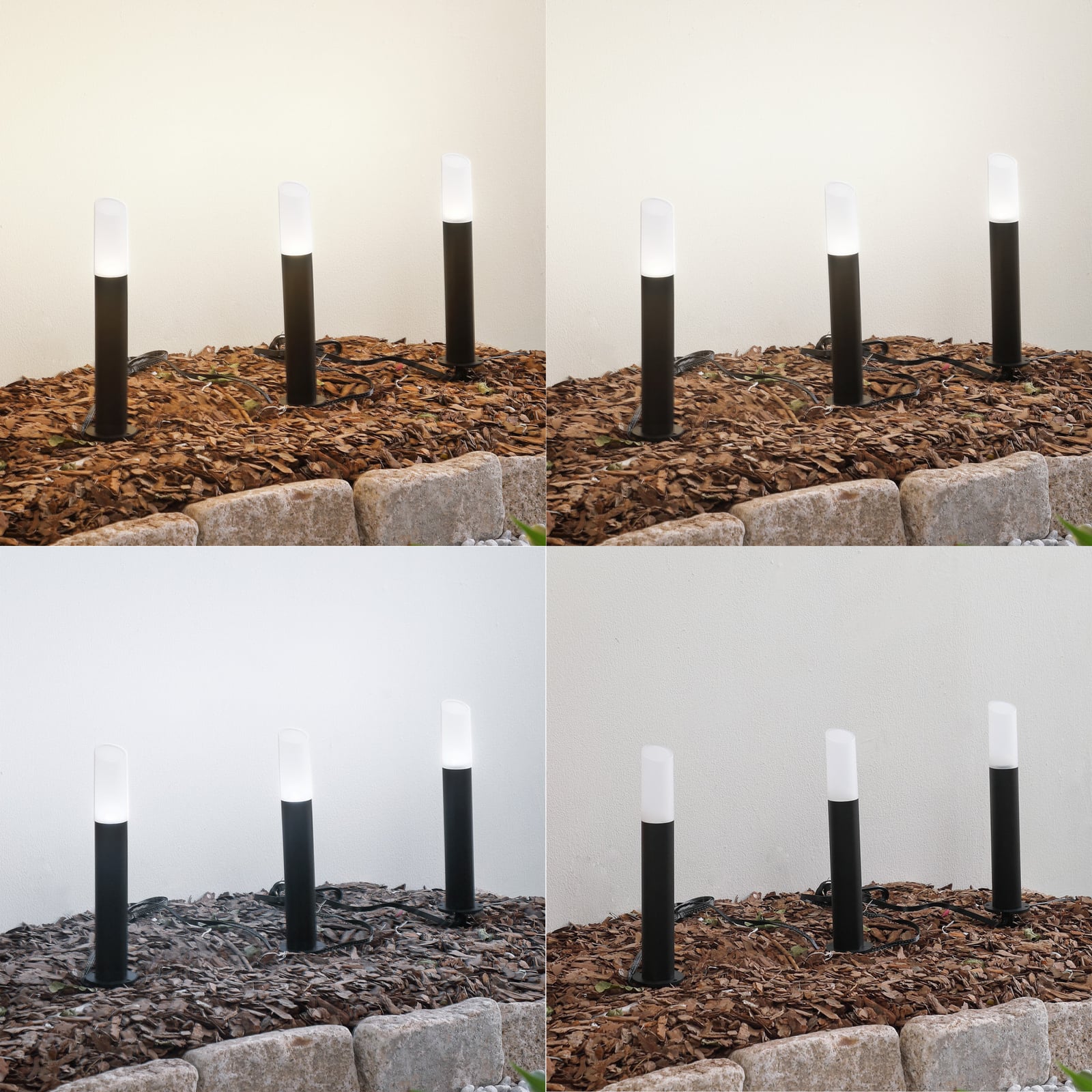 Smart LED-stolpelampe Elvor CCT RGB 3-pk IP44 detalj