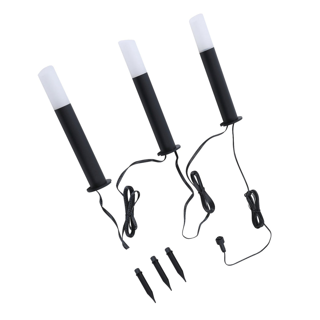 Smart LED-stolpelampe Elvor CCT RGB 3-pk IP44 appstyring