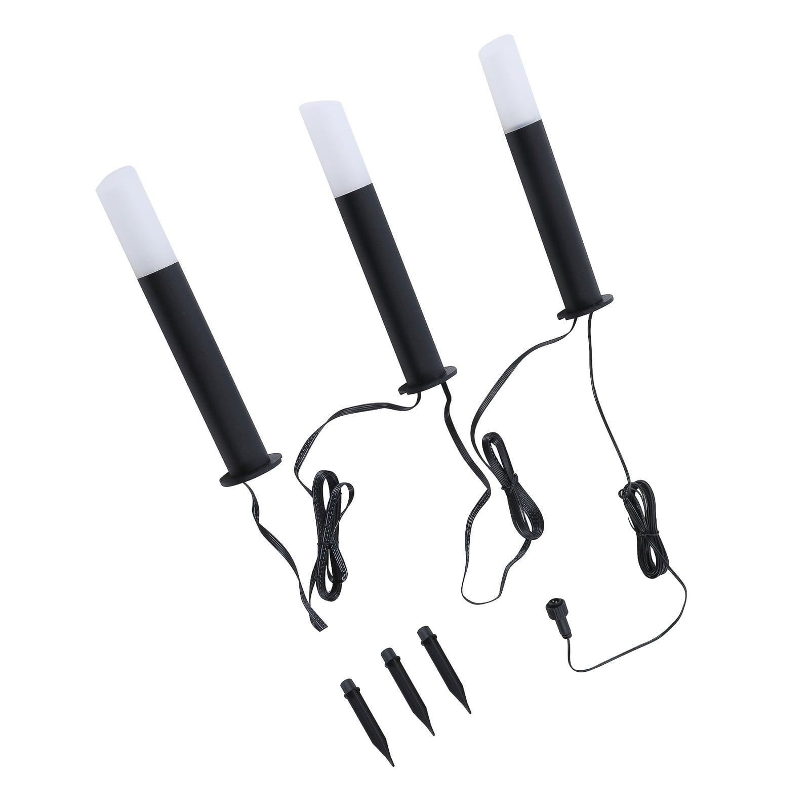 Smart LED-stolpelampe Elvor CCT RGB 3-pk IP44 appstyring