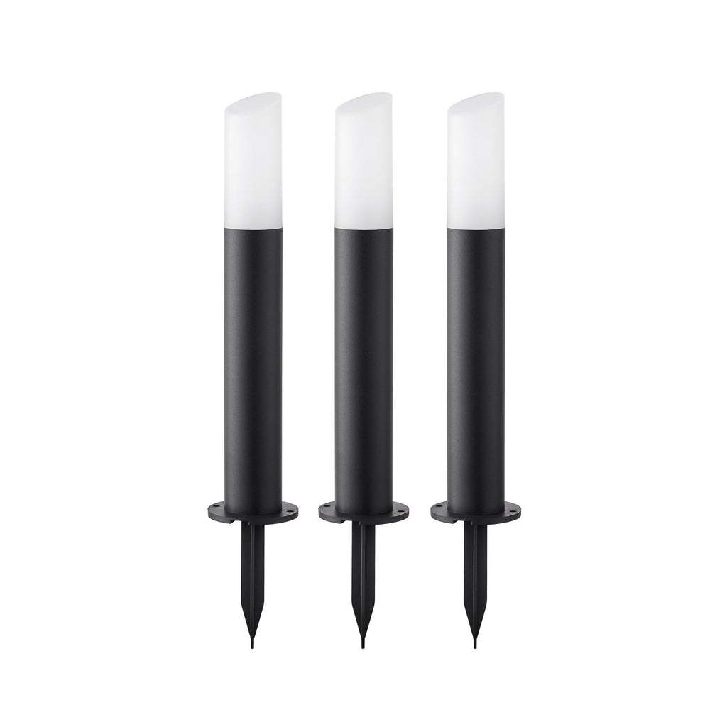 Smart LED-stolpelampe Elvor CCT RGB 3-pk IP44 jordspyd
