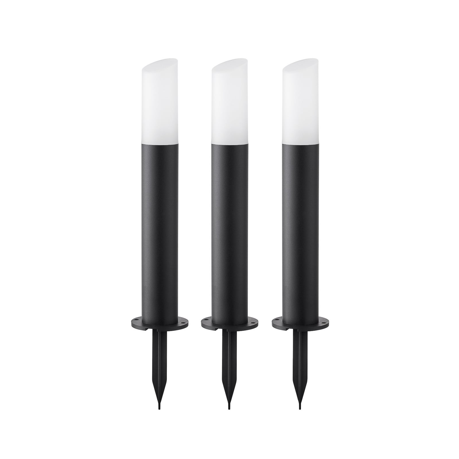 Smart LED-stolpelampe Elvor CCT RGB 3-pk IP44 jordspyd