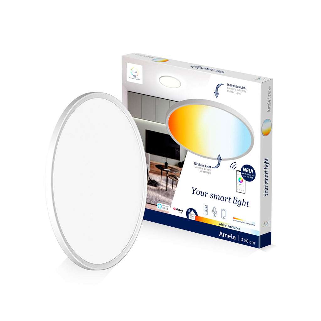 Smart LED taklampe Amela dimbar hvit CCT Ø50 cm app-styring