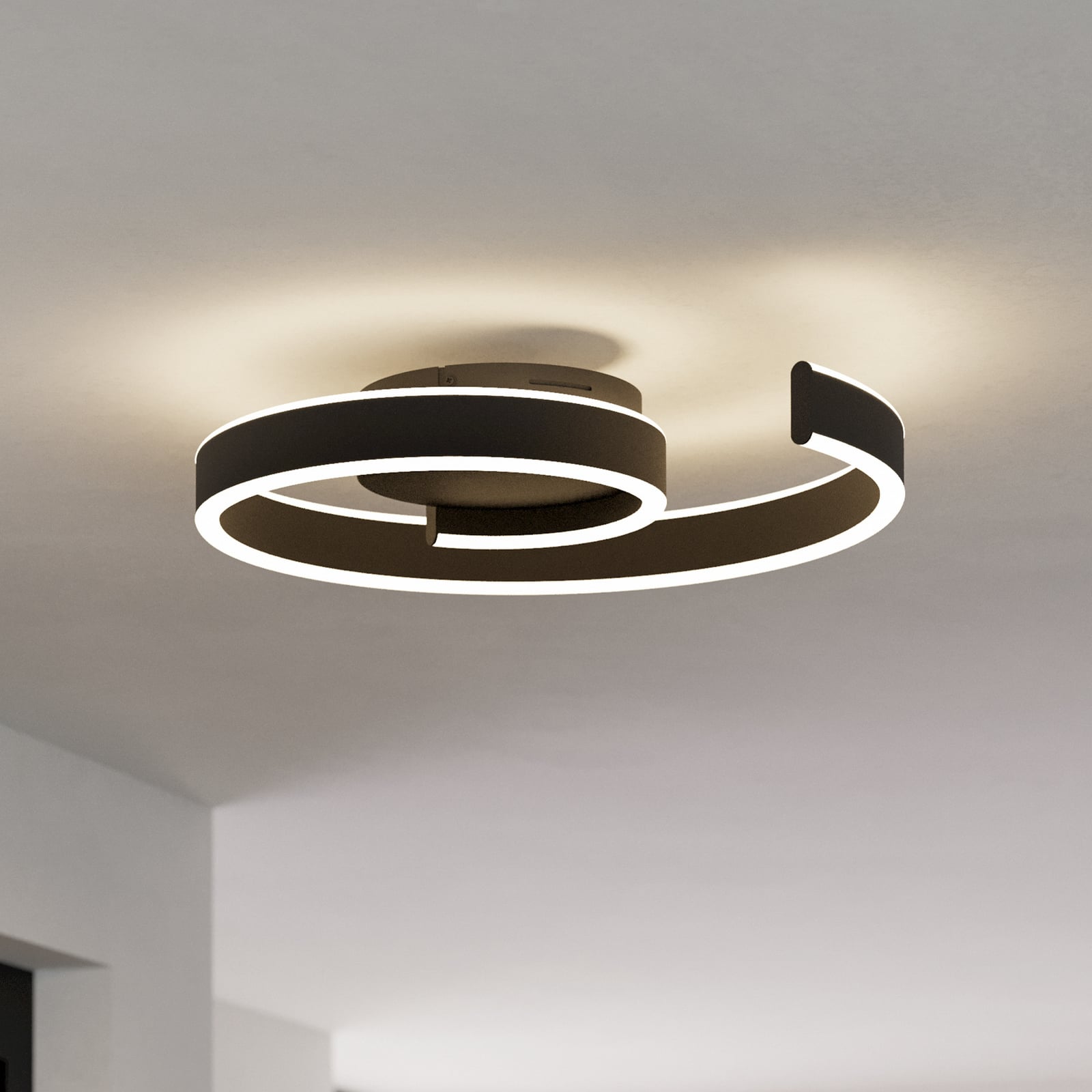 Smart LED-taklampe Andabaia-Z CCT dimbar svart 37W forfra