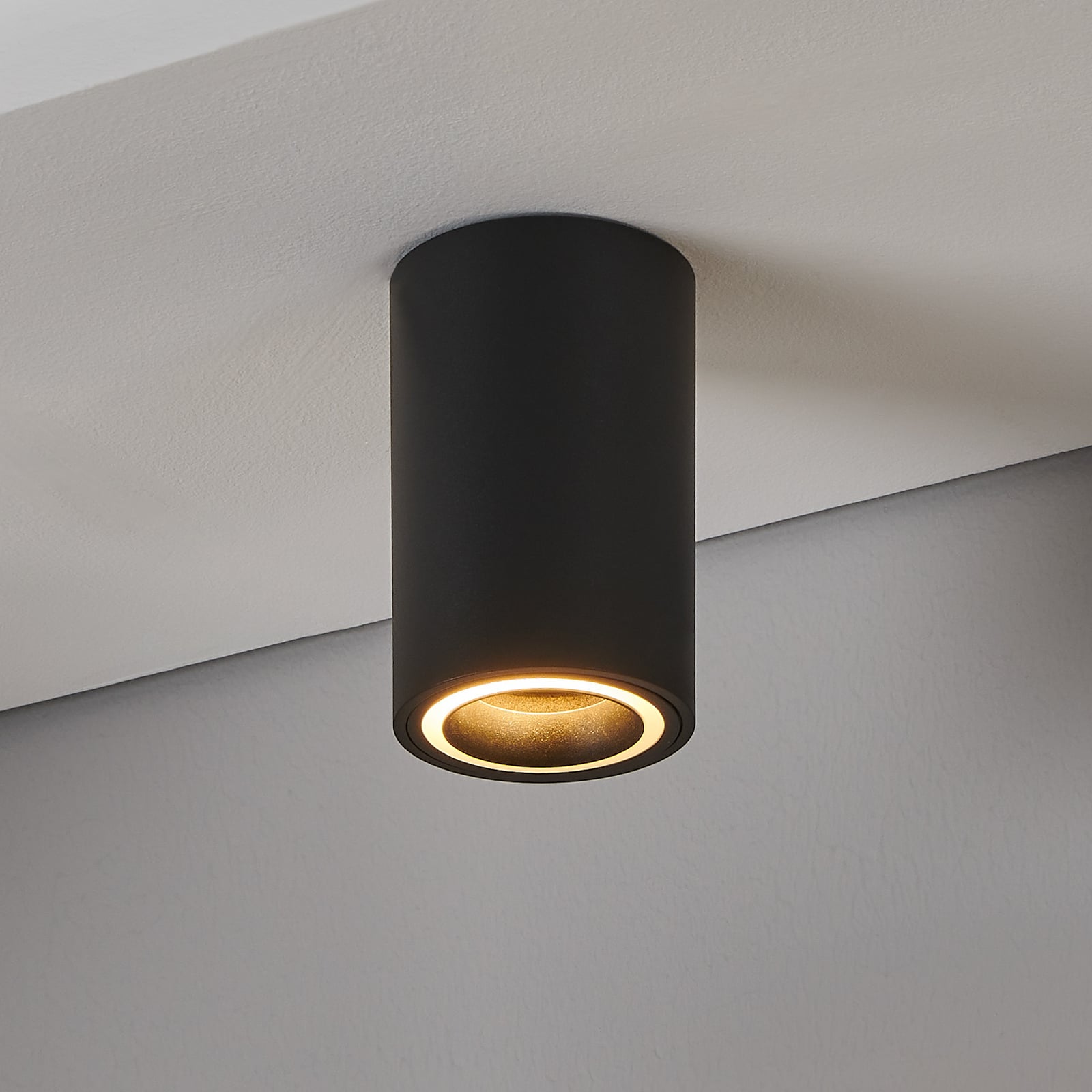 Smart LED taklampe Carosso-Z Zigbee CCT RGB dimbar svart forfra