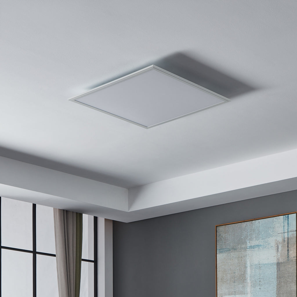 Smart LED taklampe CCT dimbar hvit 59,5x59,5 cm 33W - EGLO connect montert i rom