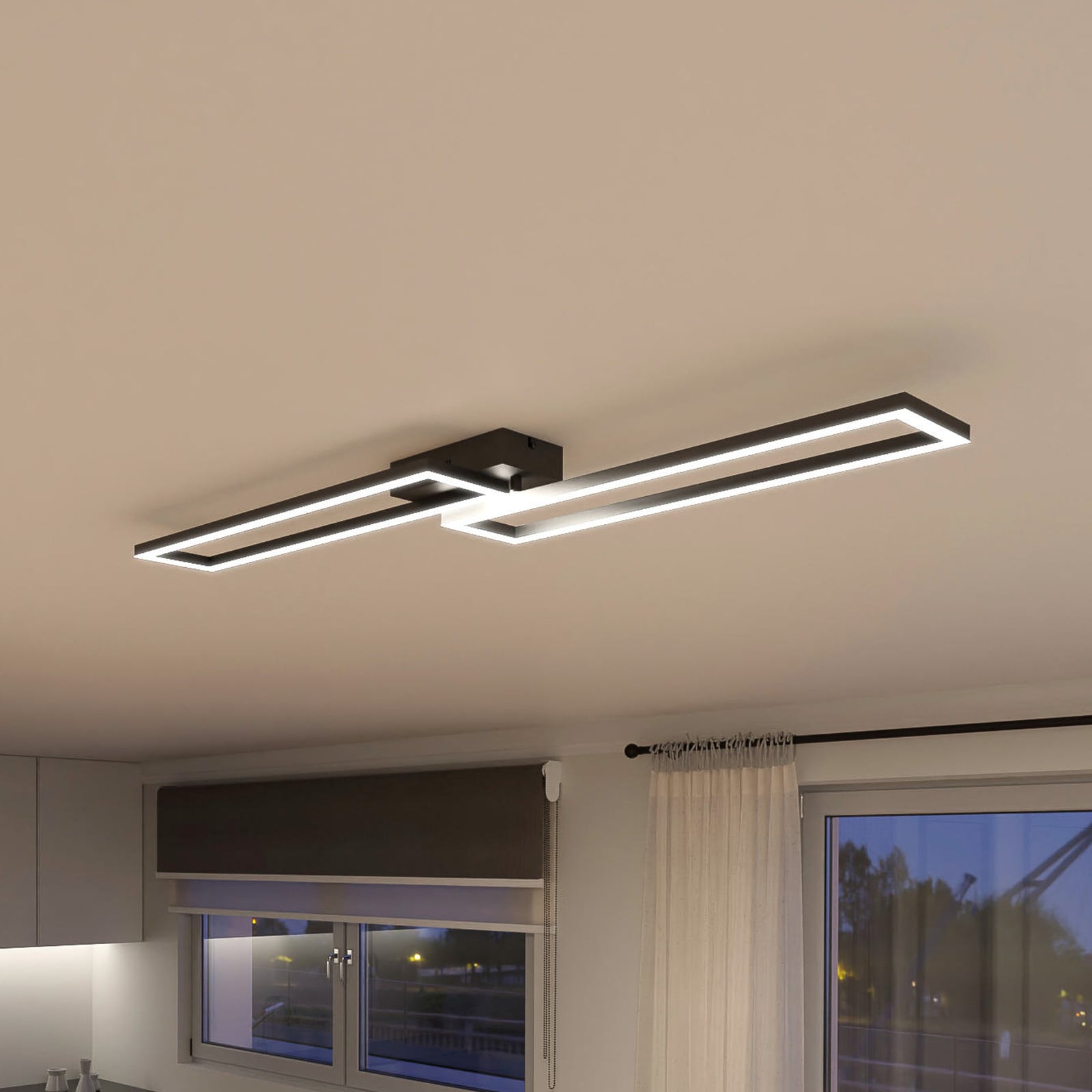 Smart LED taklampe Ciso RGB CCT svart 110 cm 24W forfra
