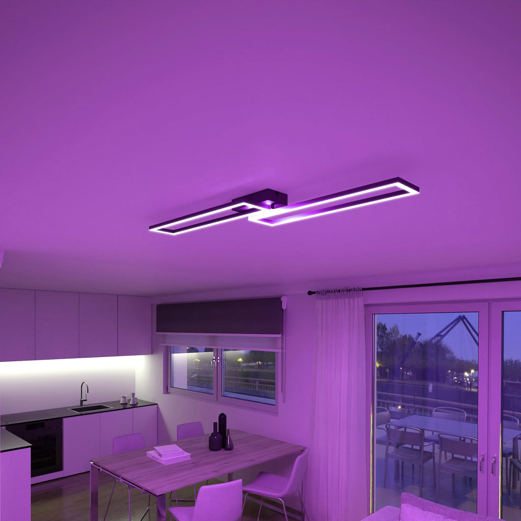 Smart LED taklampe Ciso RGB CCT svart 110 cm 24W bakside