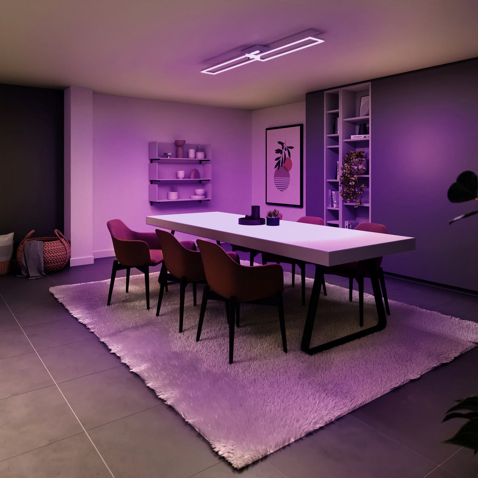 Smart LED taklampe Ciso RGB CCT svart 110 cm 24W appstyring