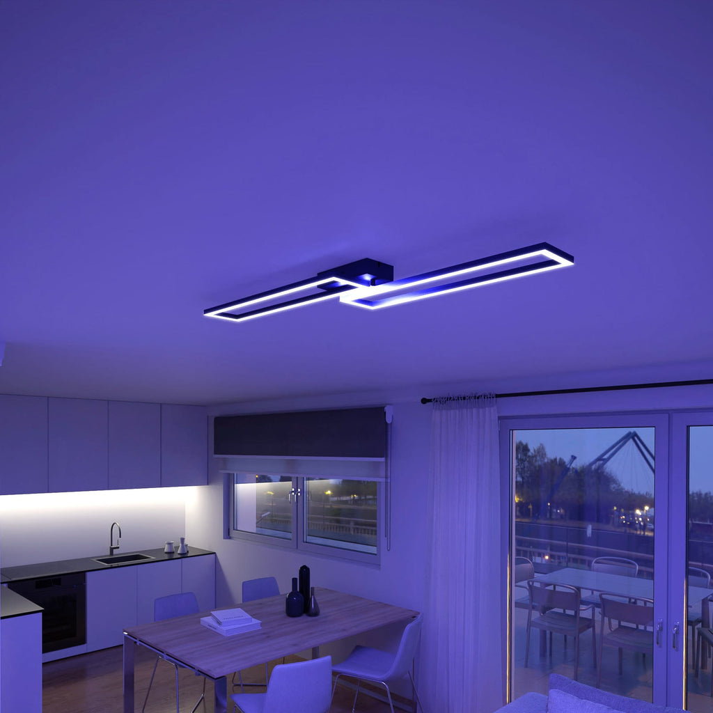 Smart LED taklampe Ciso RGB CCT svart 110 cm 24W lysfargevalg