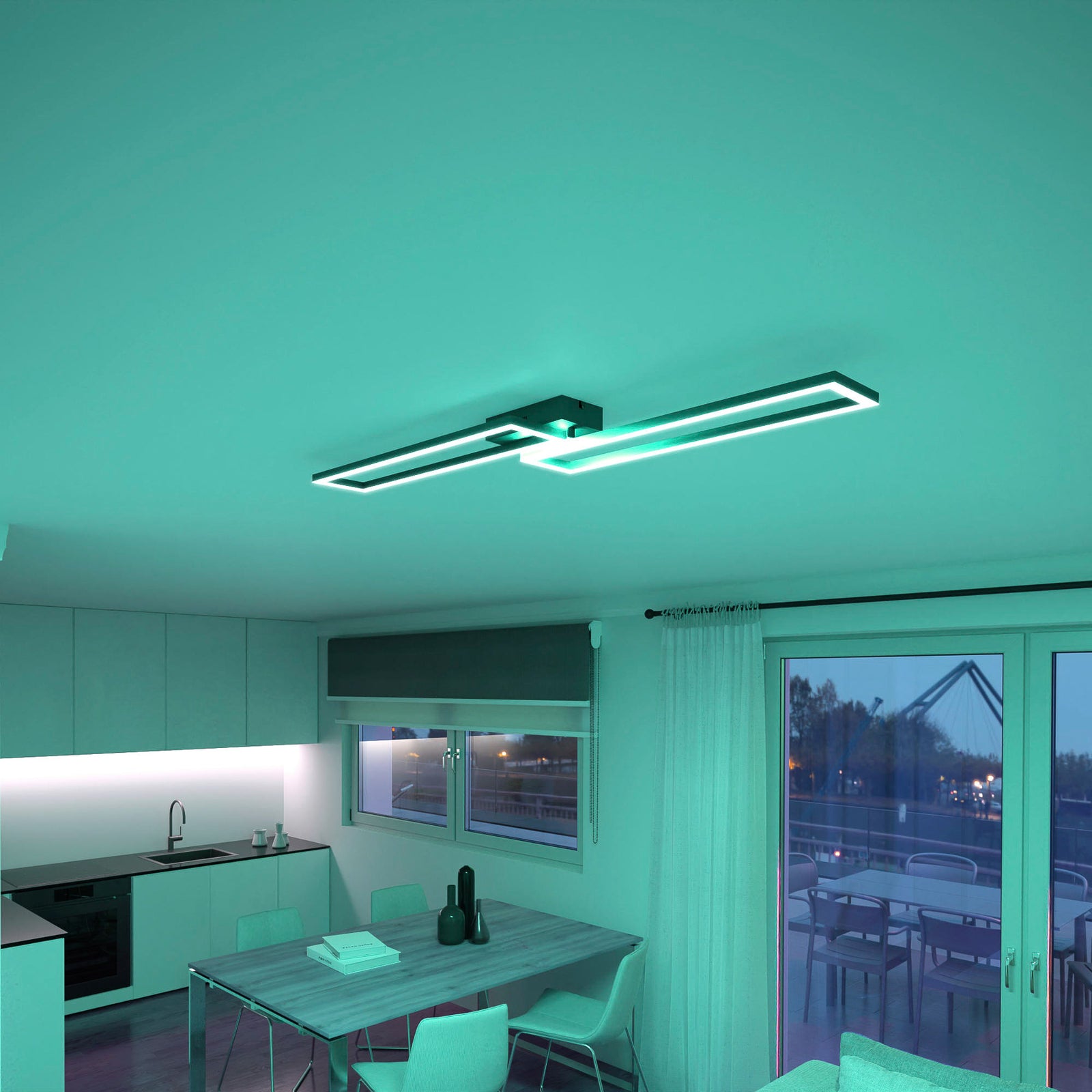 Smart LED taklampe Ciso RGB CCT svart 110 cm 24W Zigbee integrasjon
