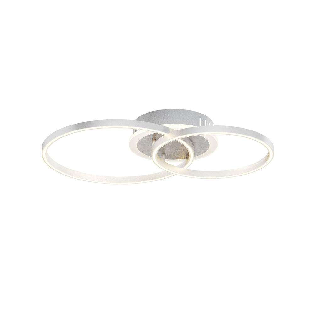 Smart LED taklampe Edica dimbar CCT 58 cm nikkel WiFi fjernkontroll