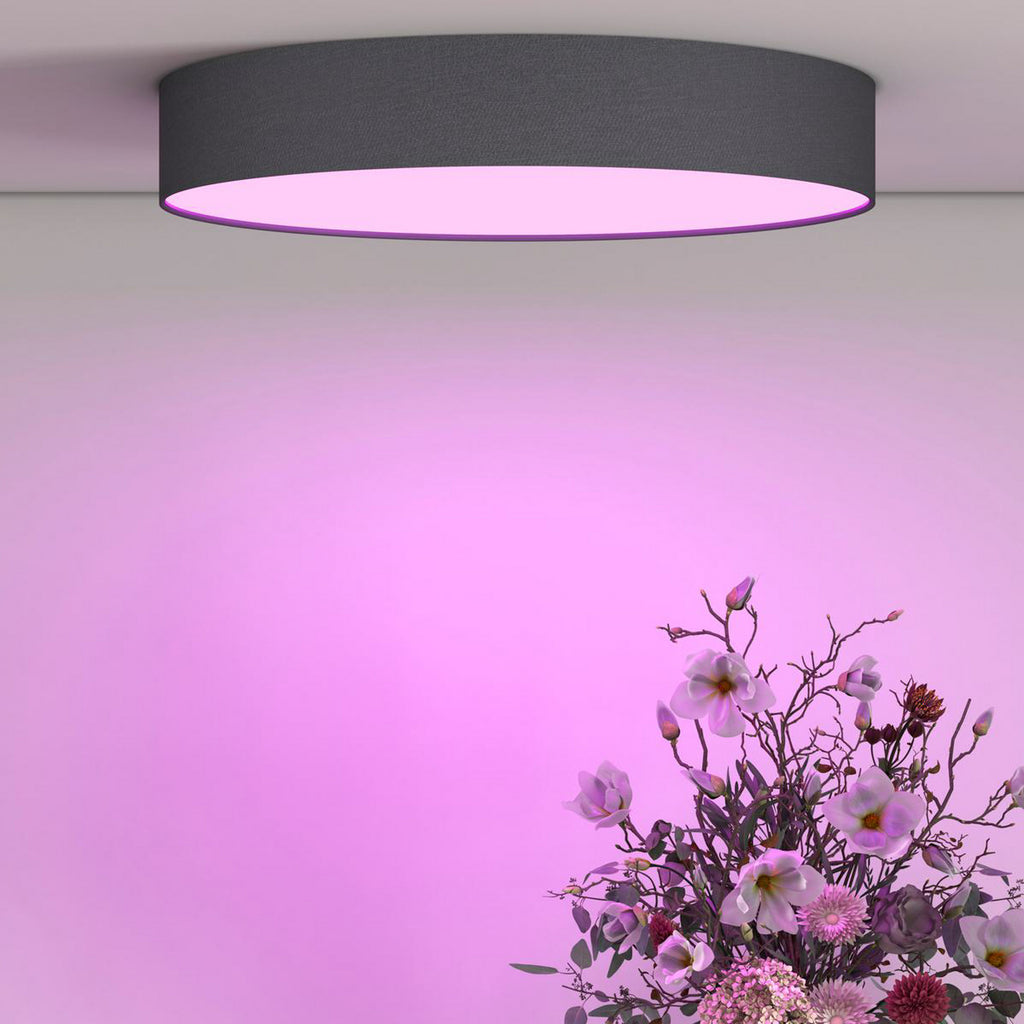 Smart LED-taklampe Fabric tekstil svart detalj av tekstilskjerm