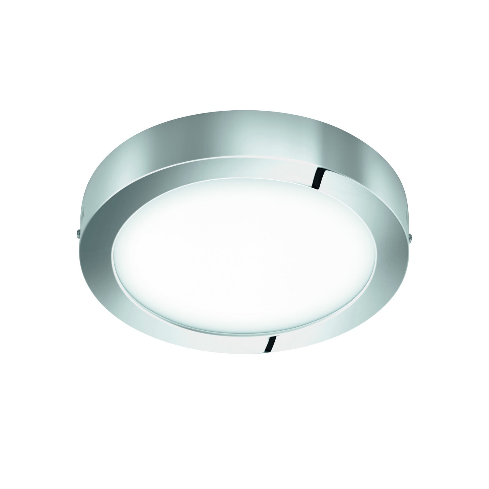 Smart LED taklampe Fueva-C rund dimbar CCT RGB krom montert i tak