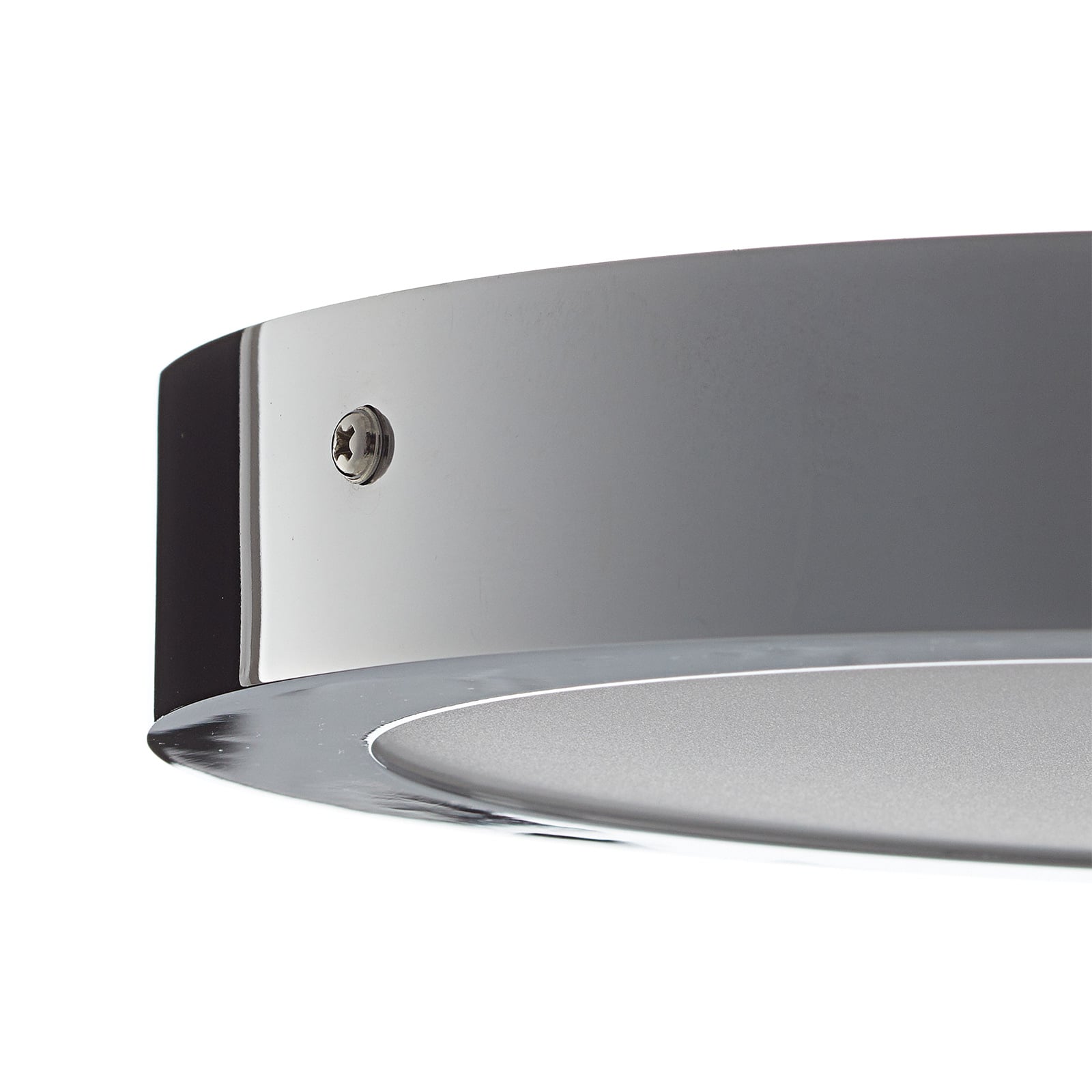 Smart LED taklampe Fueva-C rund dimbar CCT RGB krom appstyring skjermbilde