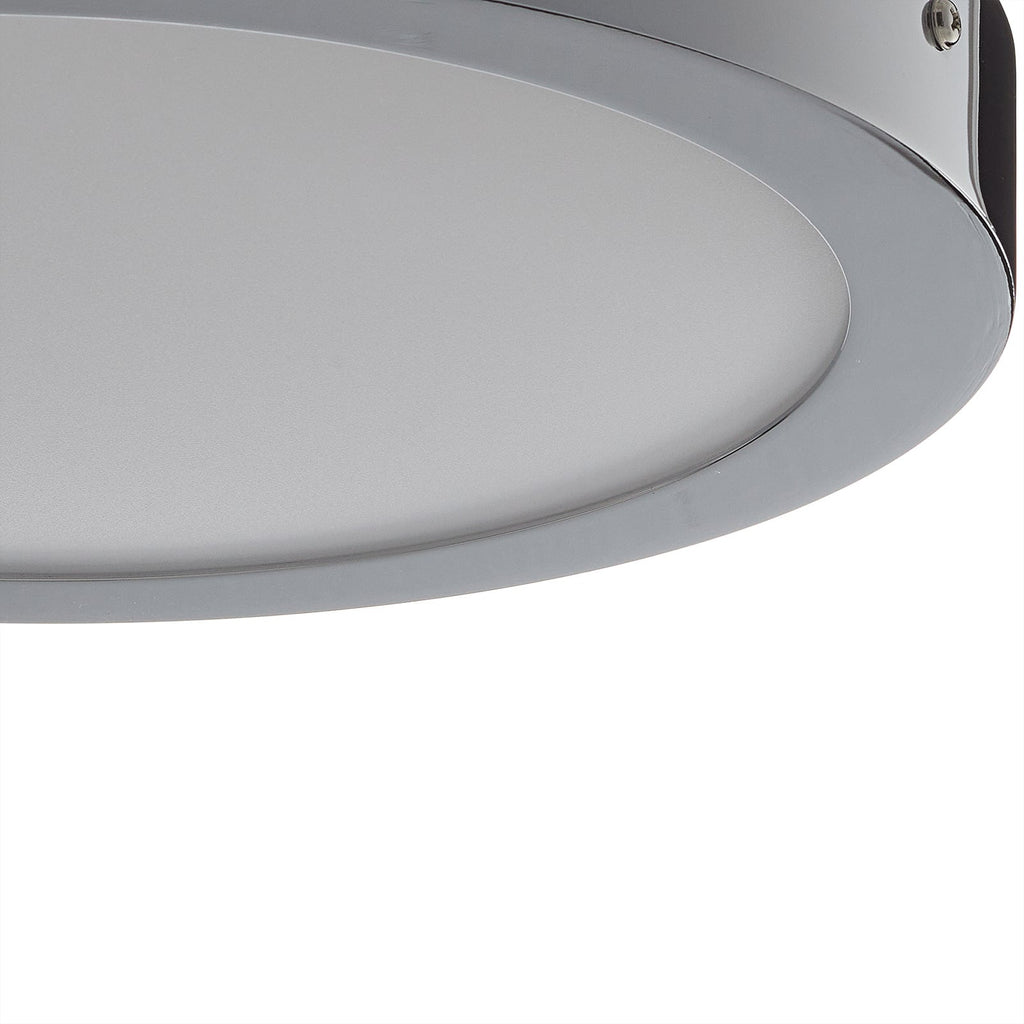 Smart LED taklampe Fueva-C rund dimbar CCT RGB krom fjernkontroll tilbehør