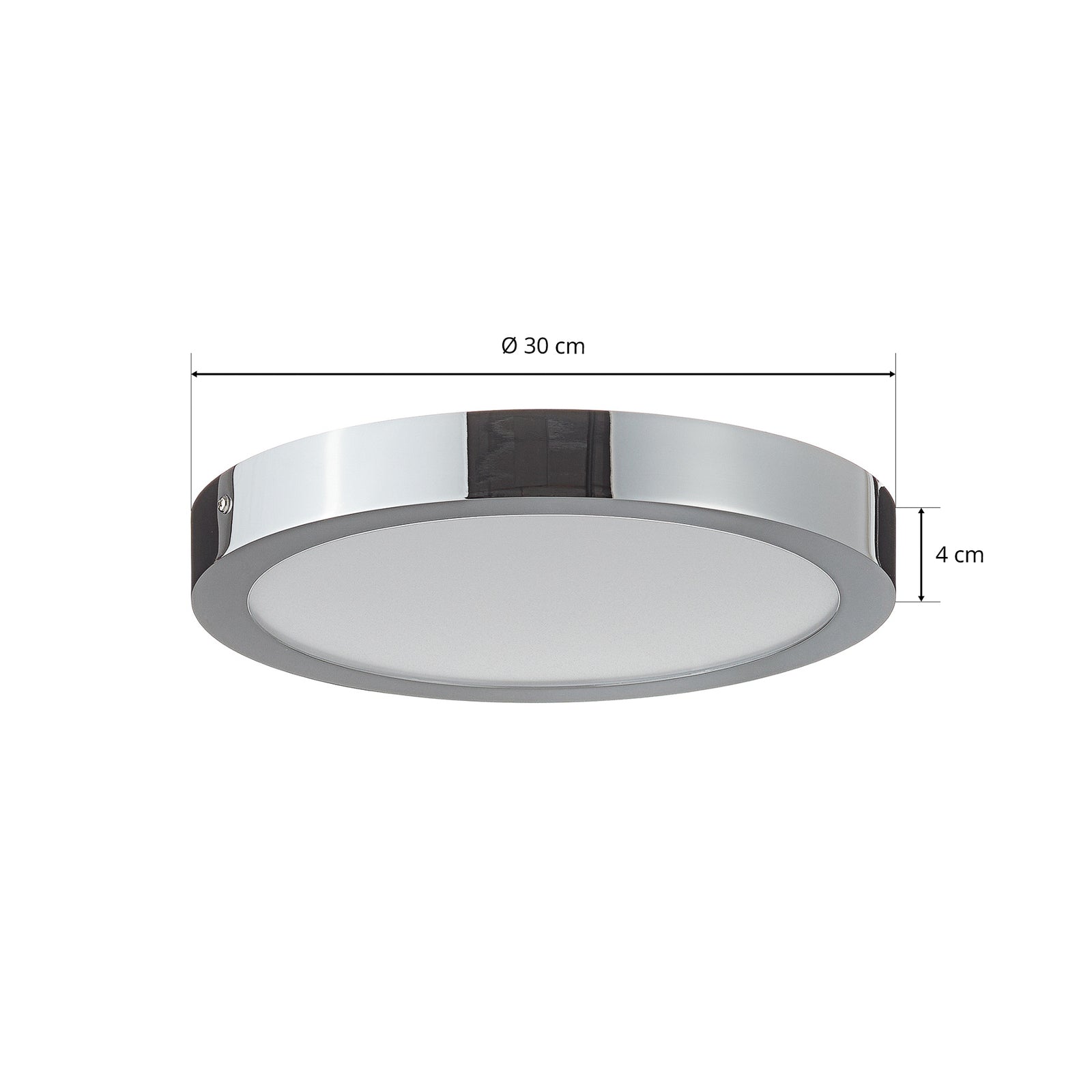 Smart LED taklampe Fueva-C rund dimbar CCT RGB krom RGB fargevalg