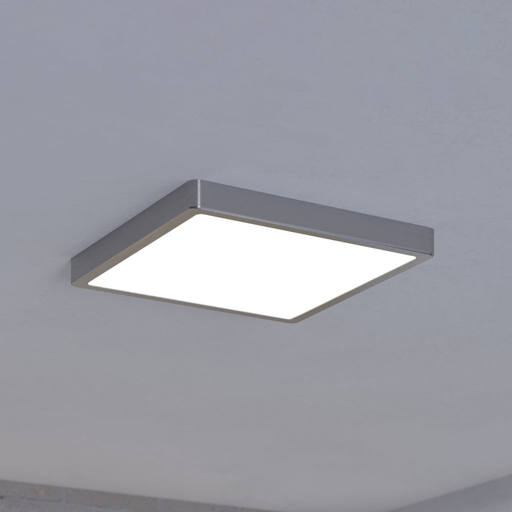 Smart LED taklampe Fueva-Z matt nikkel forfra