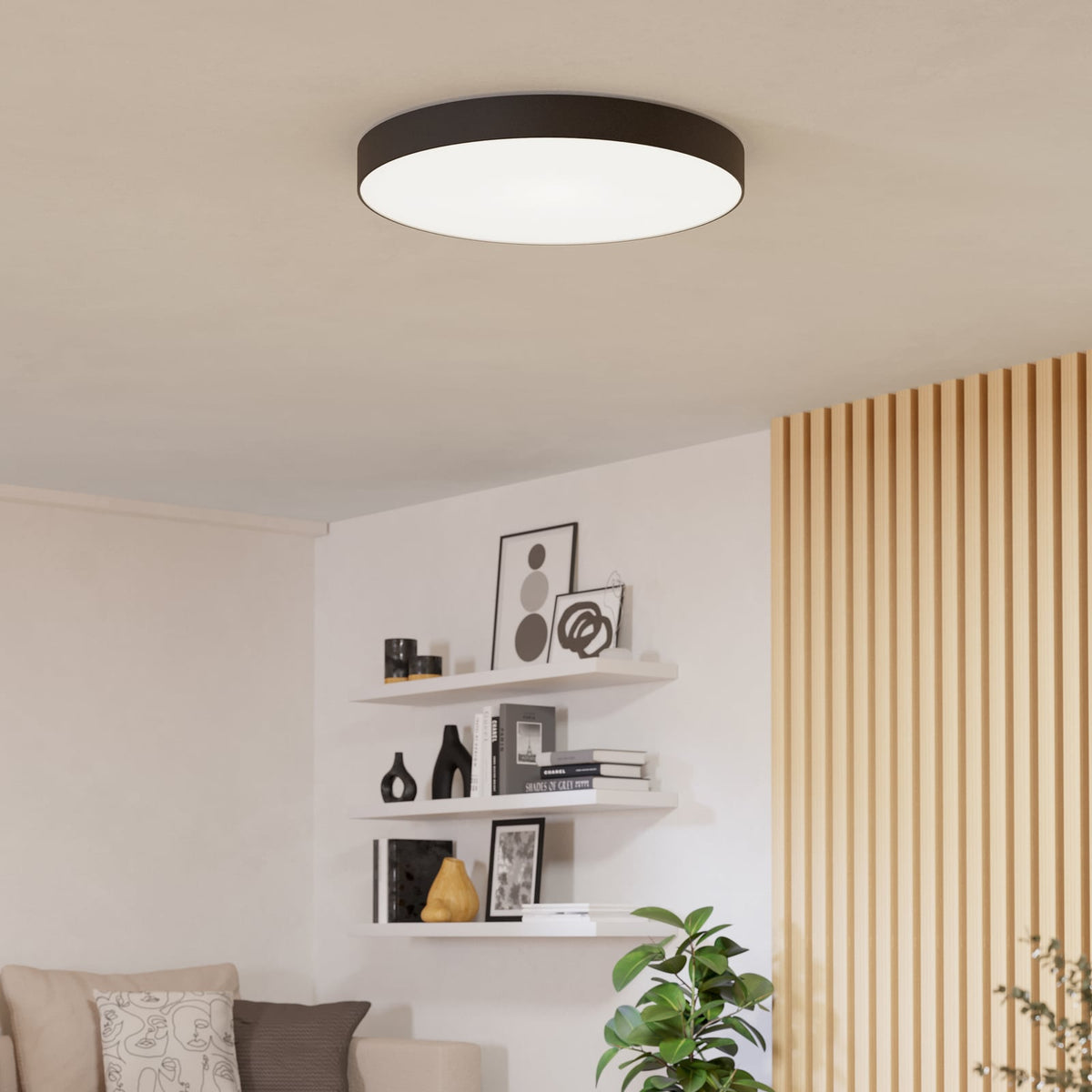 Smart LED-taklampe Gallizzi-Z svart Ø69 cm bakside