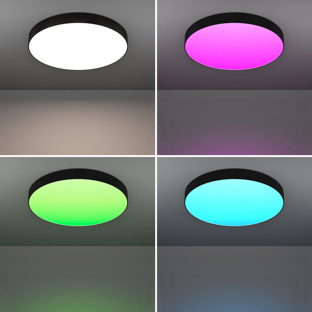 Smart LED-taklampe Gallizzi-Z svart Ø69 cm nærbilde av material