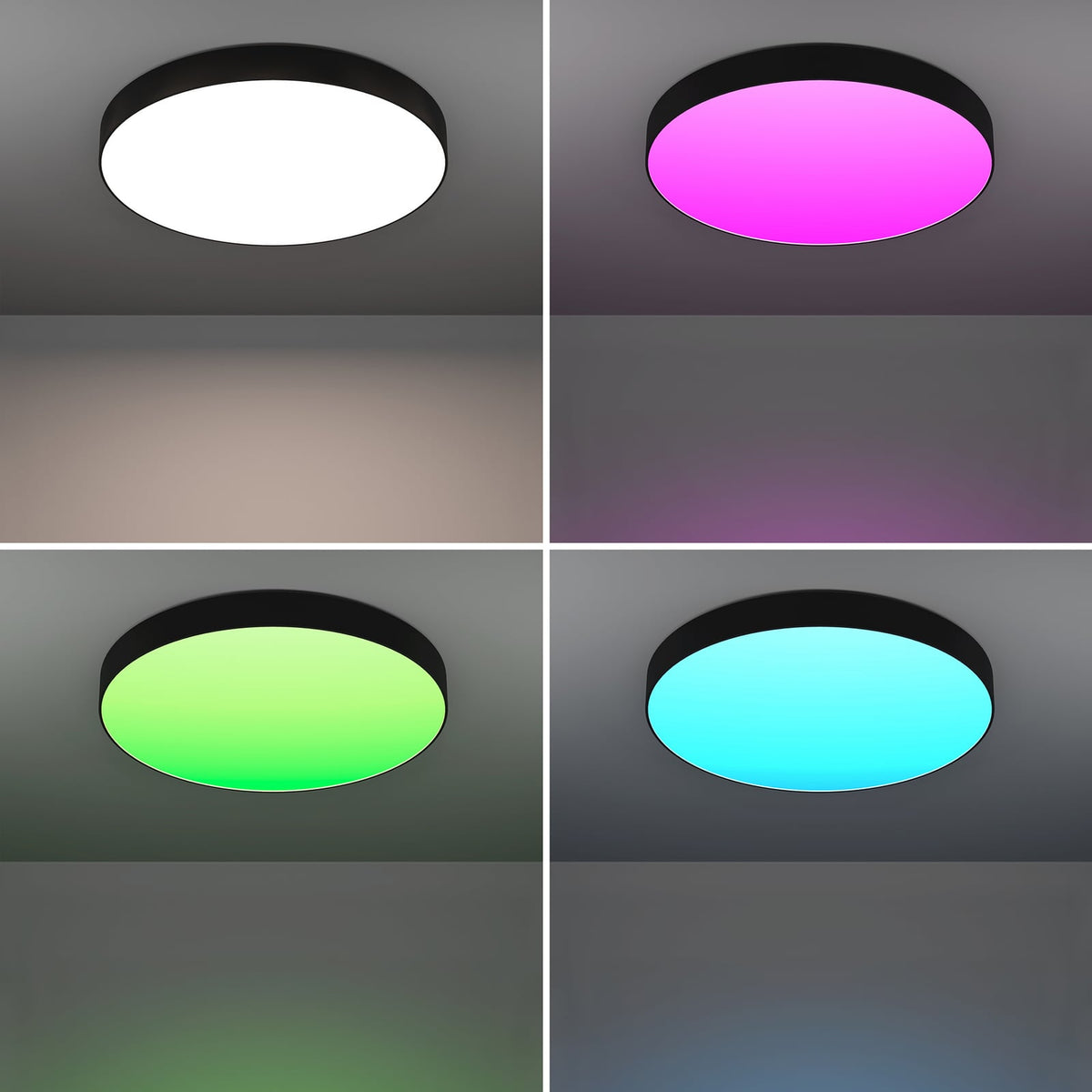 Smart LED-taklampe Gallizzi-Z svart Ø69 cm nærbilde av materiale