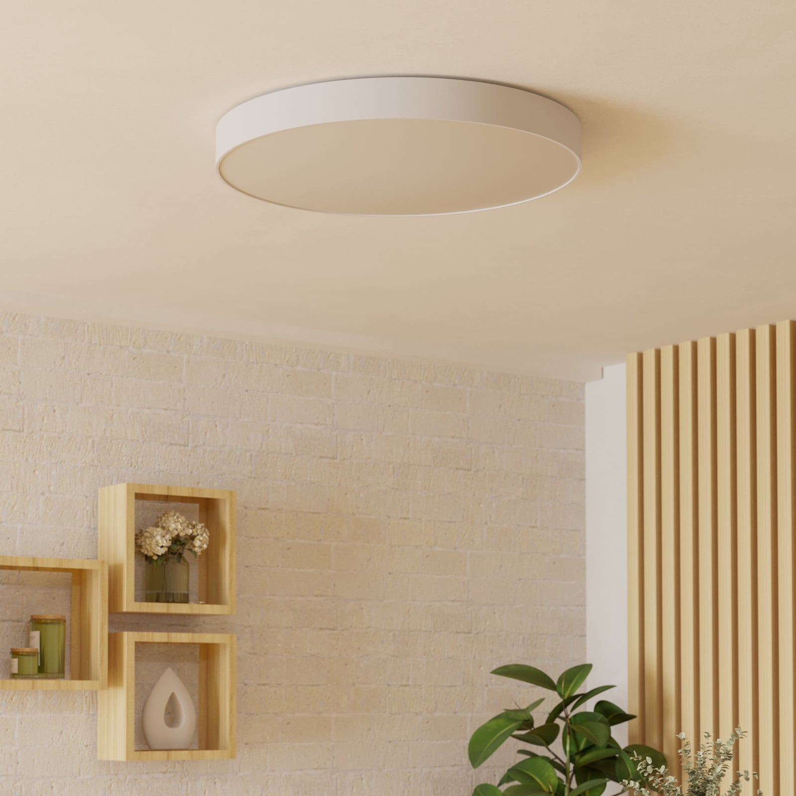 Detalj av Smart LED-taklampe Gallizzi-Z dimbar RGB CCT Ø69 cm hvit