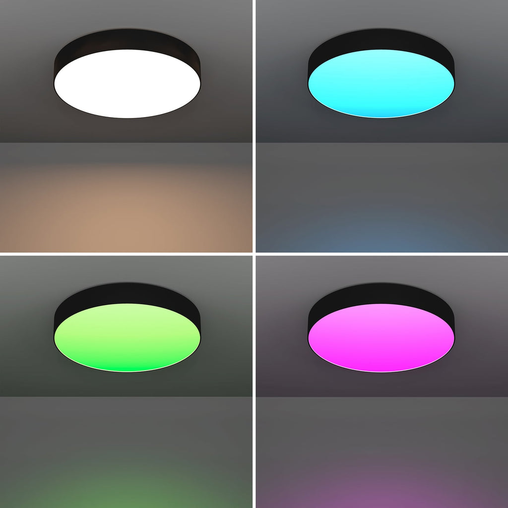 Smart LED taklampe Gallizzi-Z dimbar CCT RGB svart nærbilde
